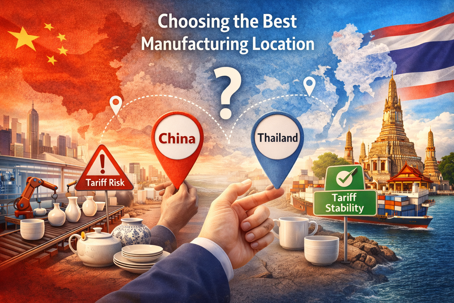 Ceramic bowls being manufactured in a factory