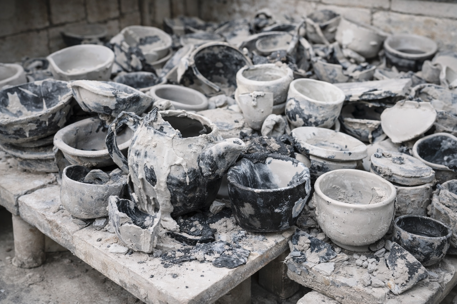 A collection of different ceramic items with various finishes